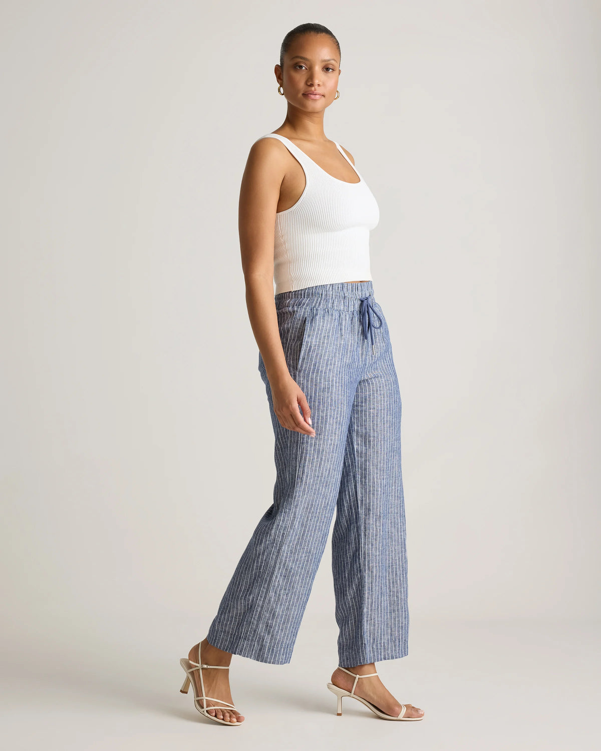 100% European Linen Wide Leg Pants - XS / Flax