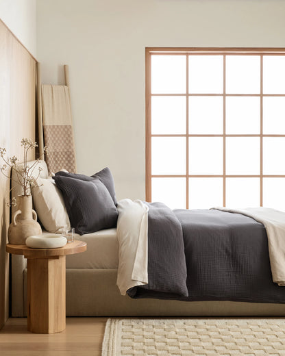 Organic Cotton Gauze Duvet Cover Set - Twin / Dried Sage