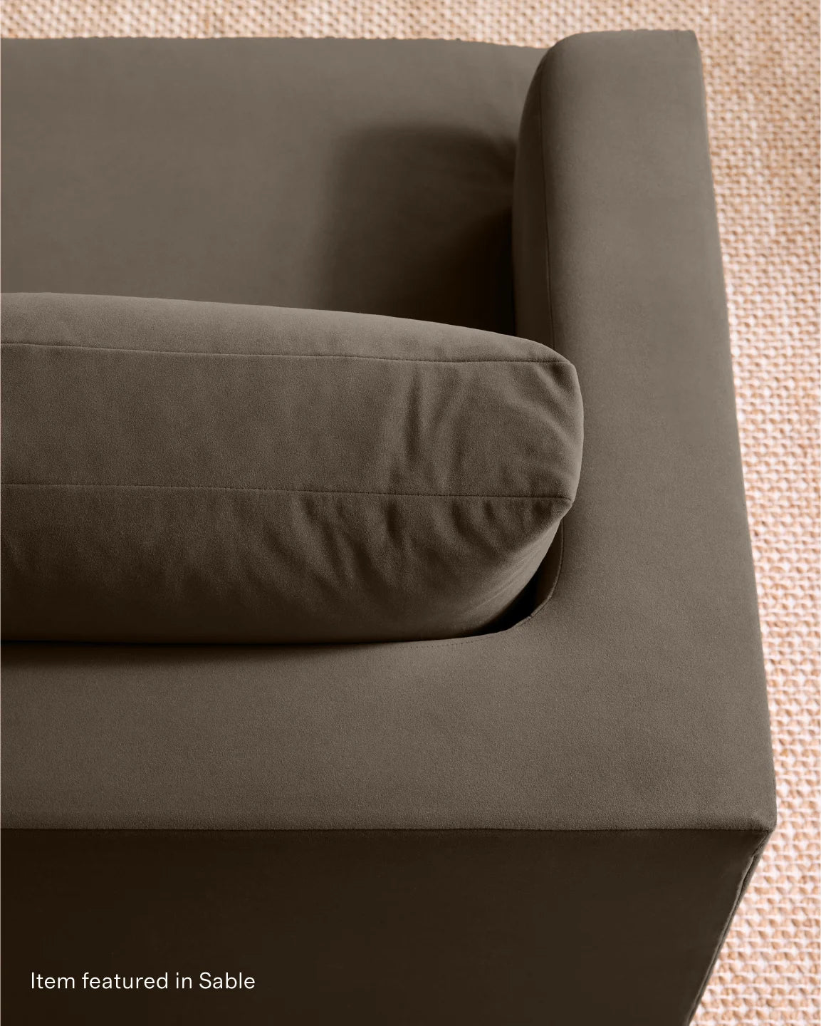 Sierra Curved Arm L Sectional in Performance Velvet - Right Arm / Sable