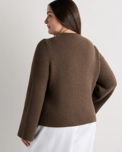 Mongolian Cashmere Structured Cardigan - 1X / Oatmeal