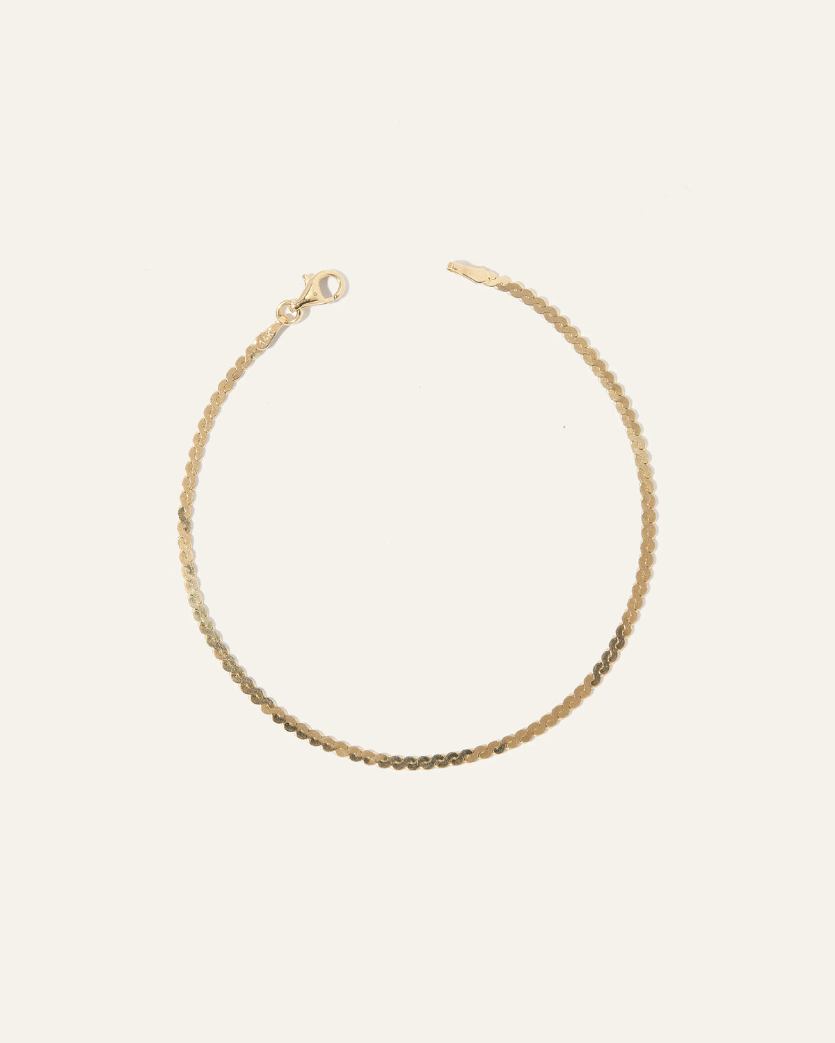 14K Gold Serpentine Chain Bracelet - One Size / Yellow Gold