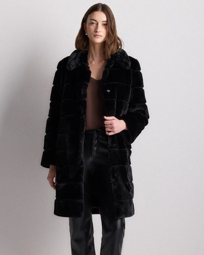 Faux Fur Long Coat - XS / Latte