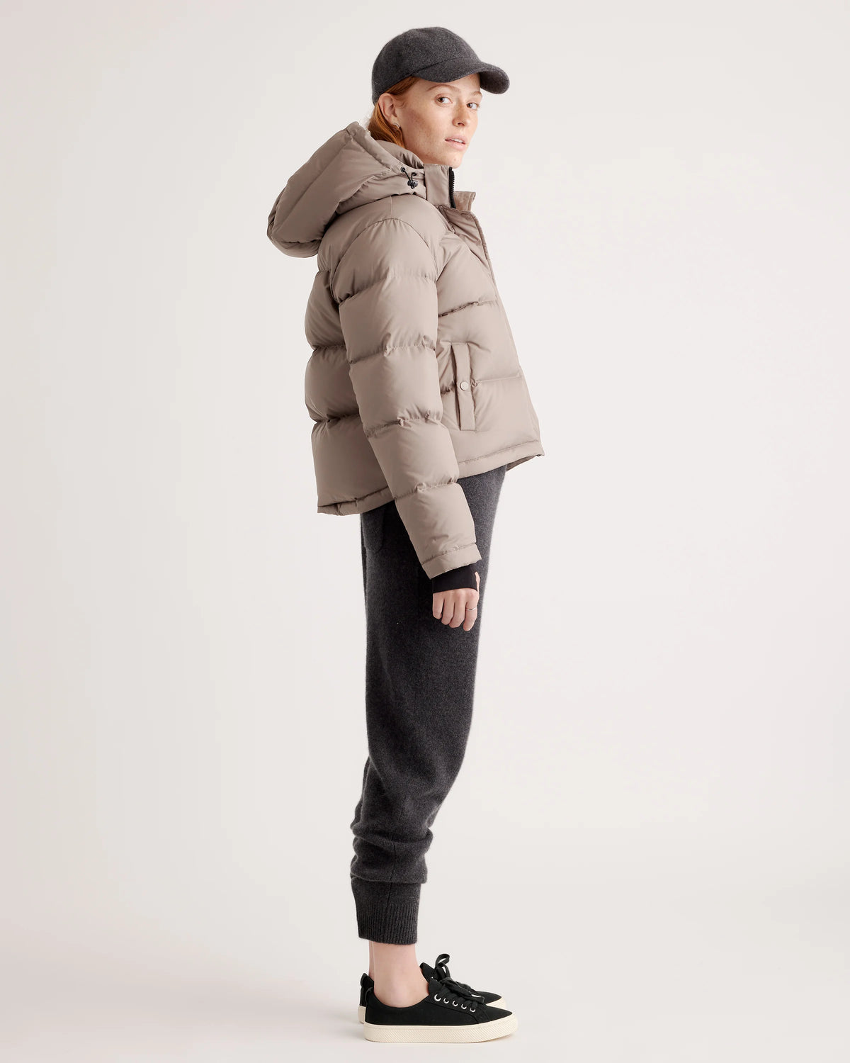 Responsible Down Cropped Puffer Jacket - XS / Shiny Black