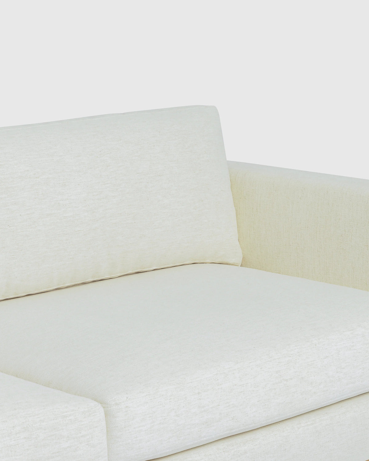 Performance Chenille Linen Blend Sofa with Solid Oak Base - 7ft / Snow