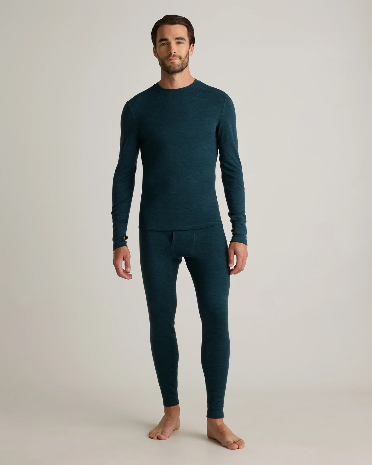 100% Merino Wool Cold Weather Base Layer Bottoms - S / Black