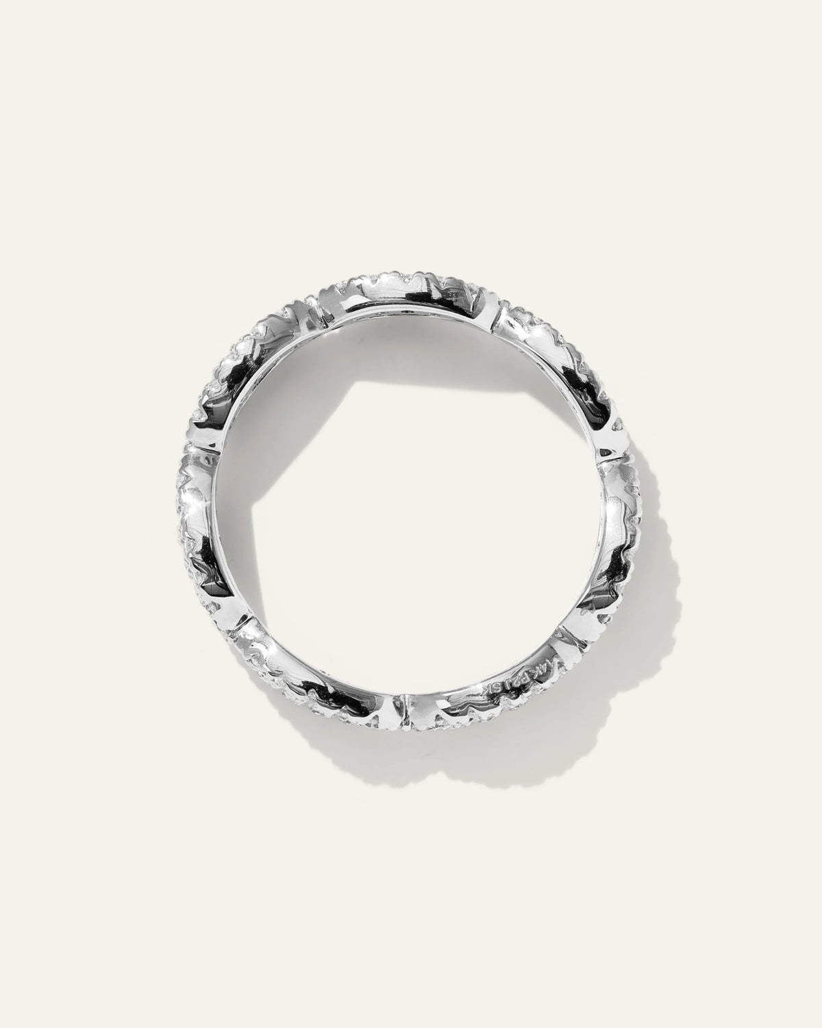 14K Gold Diamond Infinity Band - 4 / White Gold