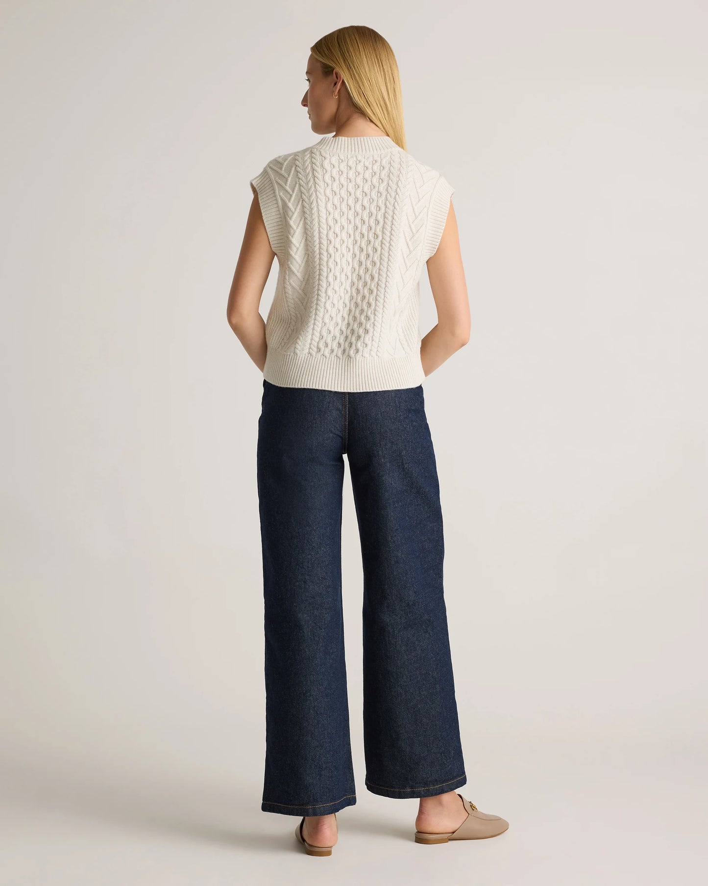 Australian Merino Wool Cable Sweater Vest - XS / Heather Grey