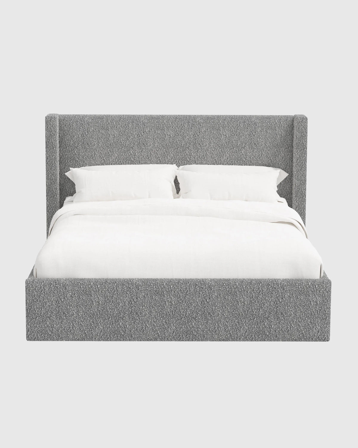 Plush Boucle Wingback Bed - Full / Ivory