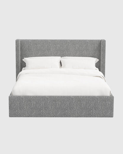 Plush Boucle Wingback Bed - Full / Ivory