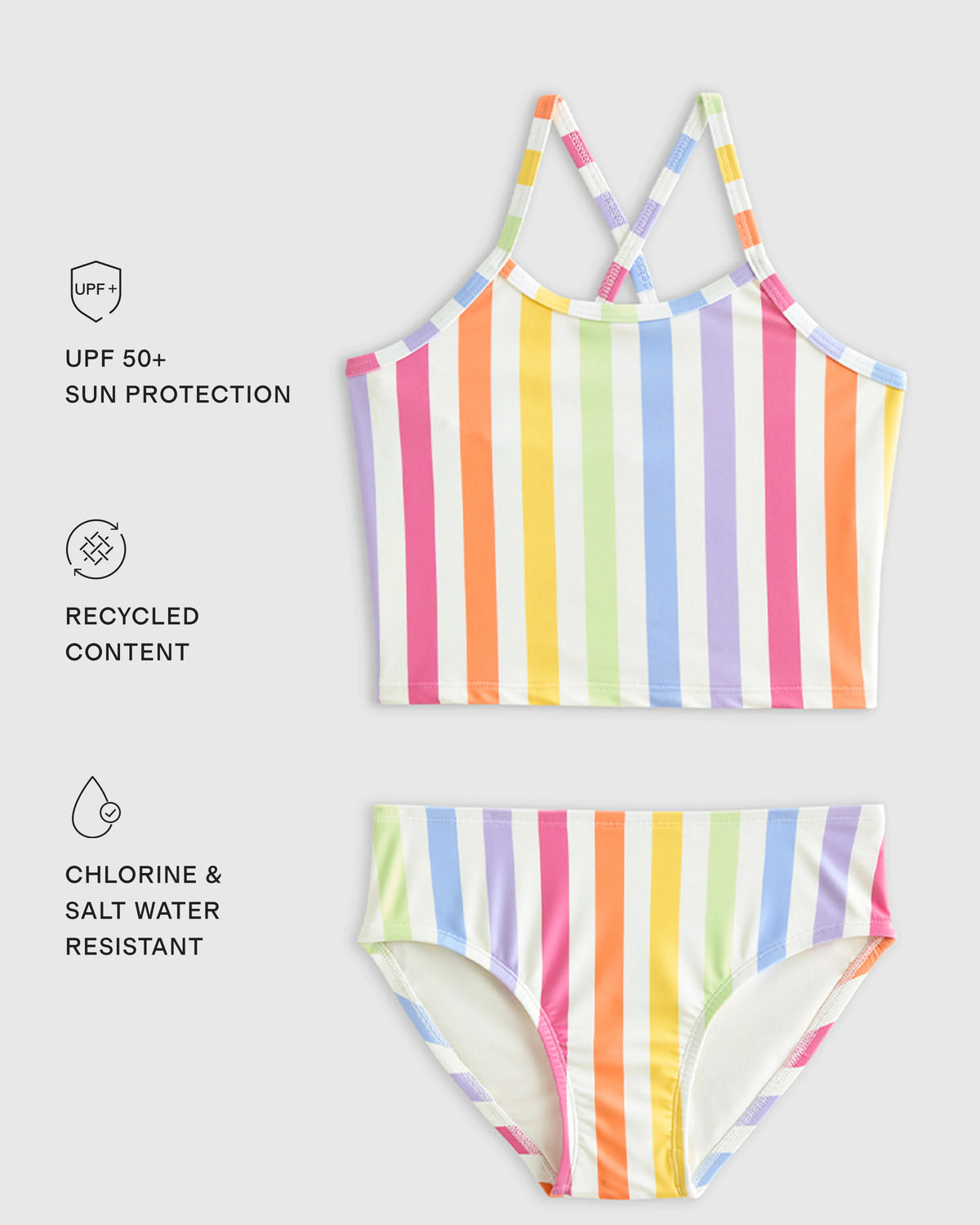 Tankini and Long Sleeve Raglan Rash Guard Set - 2T / Soft Ditsy Floral