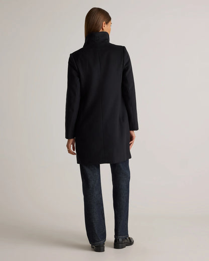 Italian Wool Cocoon Coat - XS / Black