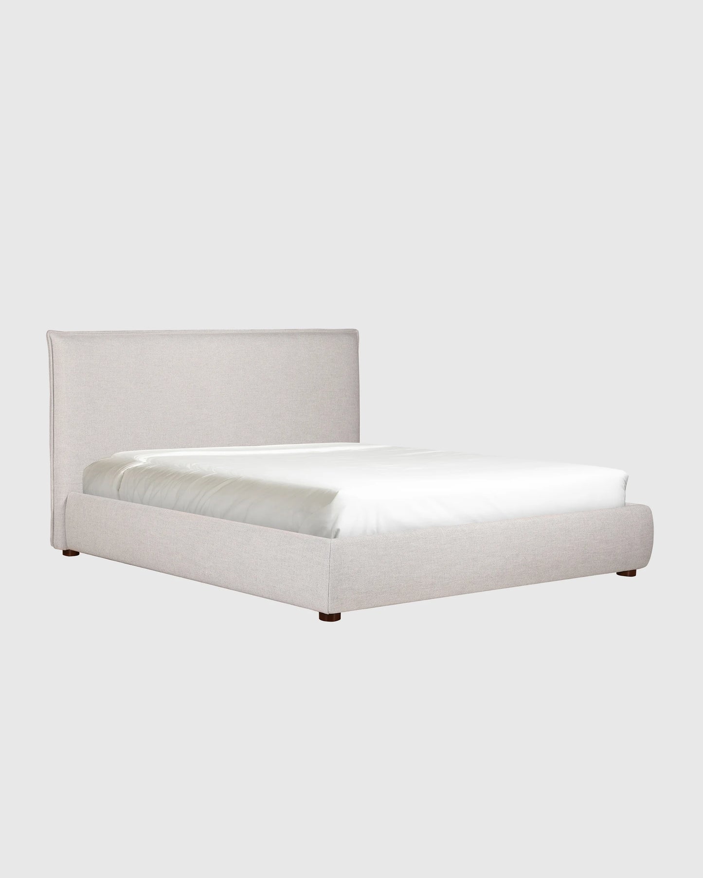 Tailored Edge Bed in Performance Linen - Queen / Light Grey