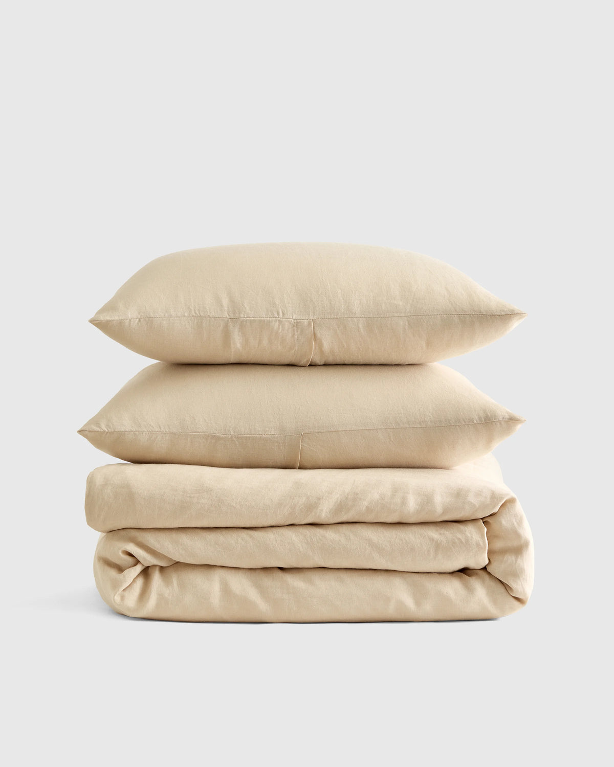 European Linen Duvet Cover Set - Twin / Peach