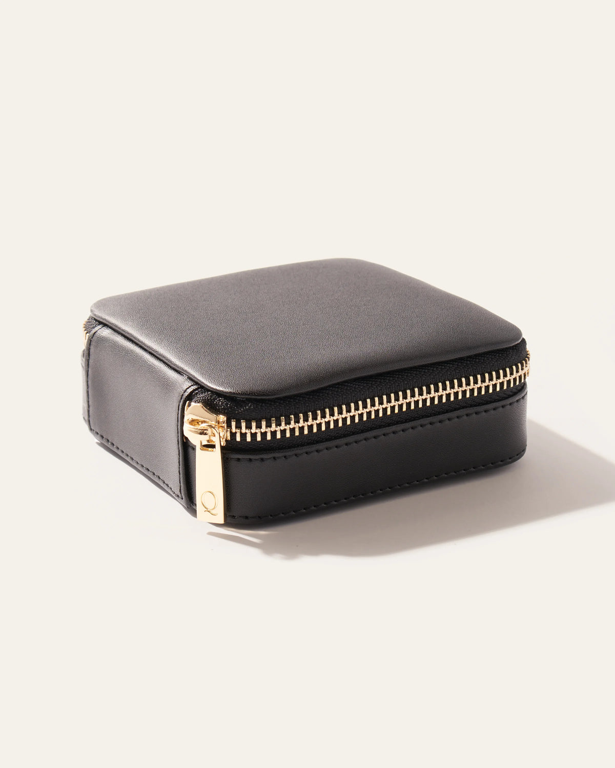 Leather Jewelry Travel Case - One Size / Black