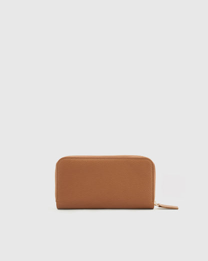 Italian Pebbled Leather Continental Wallet - One Size / Taupe