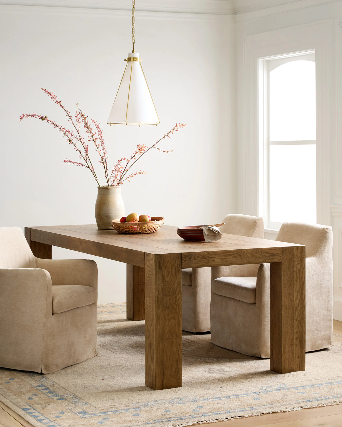 Reclaimed Oak Parsons Dining Table - One Size / Weathered Oak