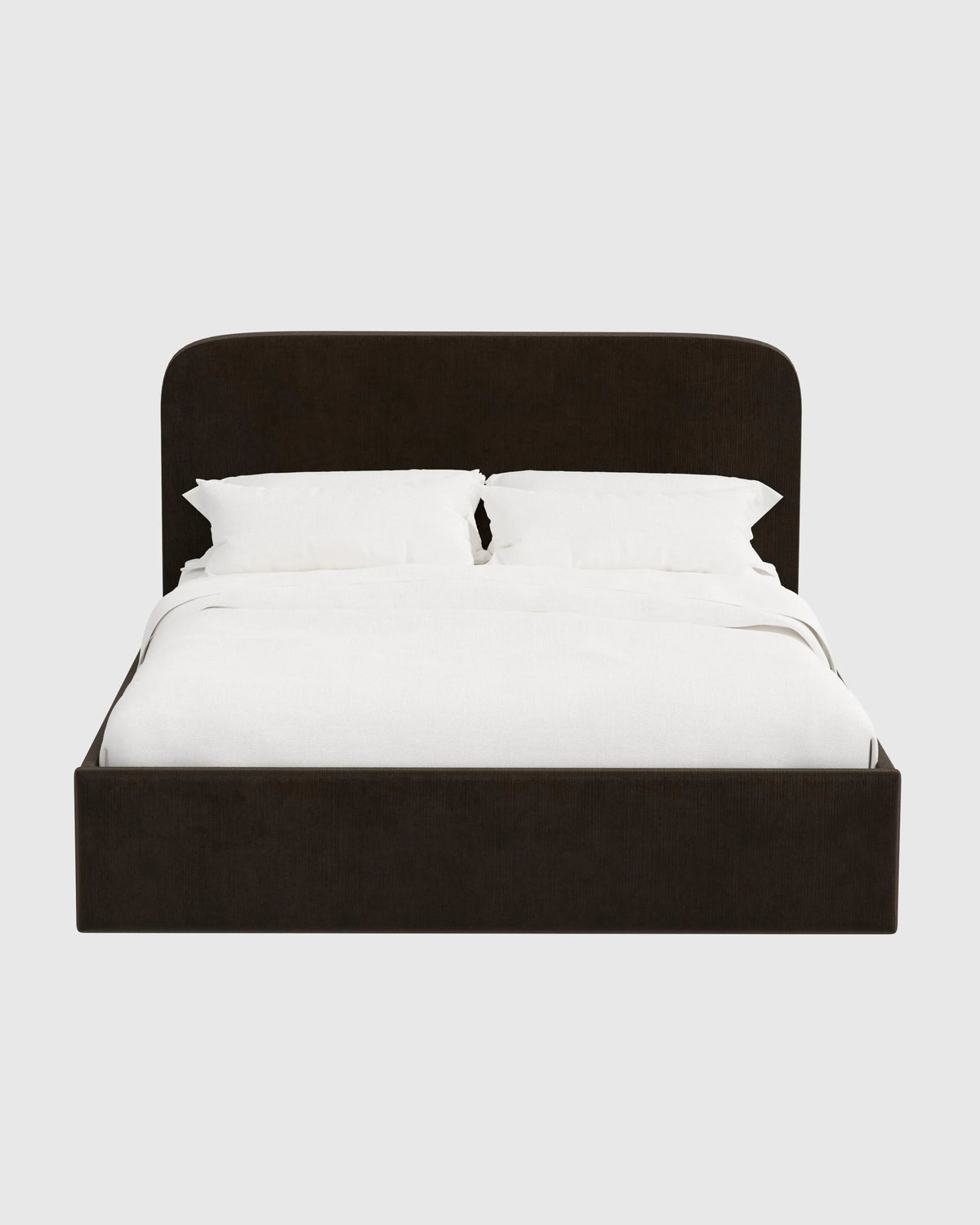 Curved Bed in Performance Velvet - Full / Walnut