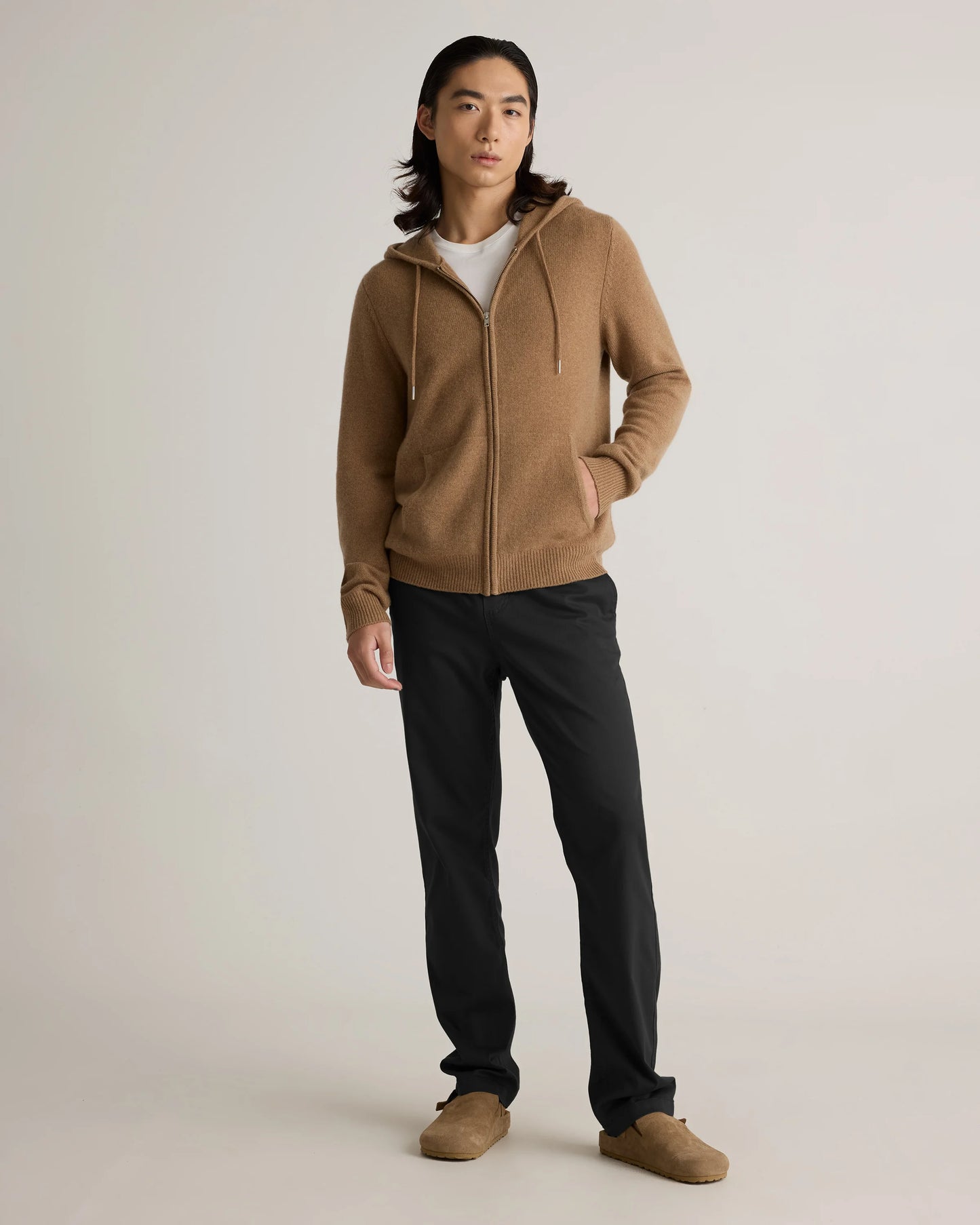 Mongolian Cashmere Full-Zip Hoodie - S / Teak