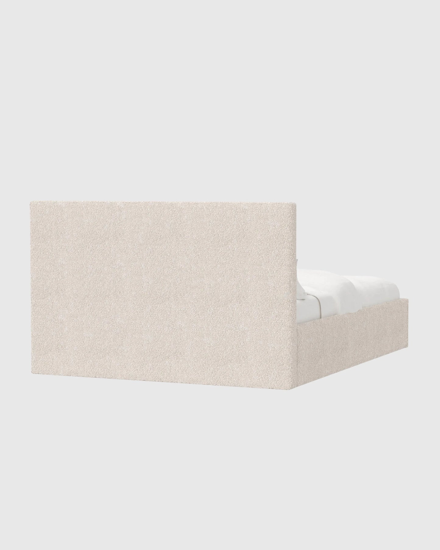 Plush Boucle Square Bed - Full / Ivory