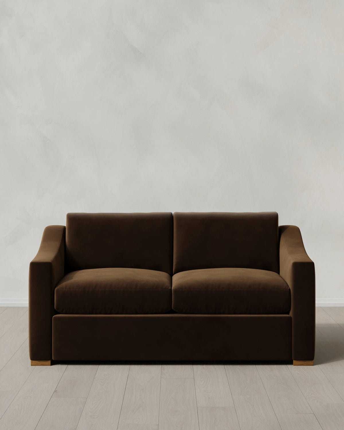 Hollis Slope Arm Sofa in Performance Velvet - 72" / Ivory