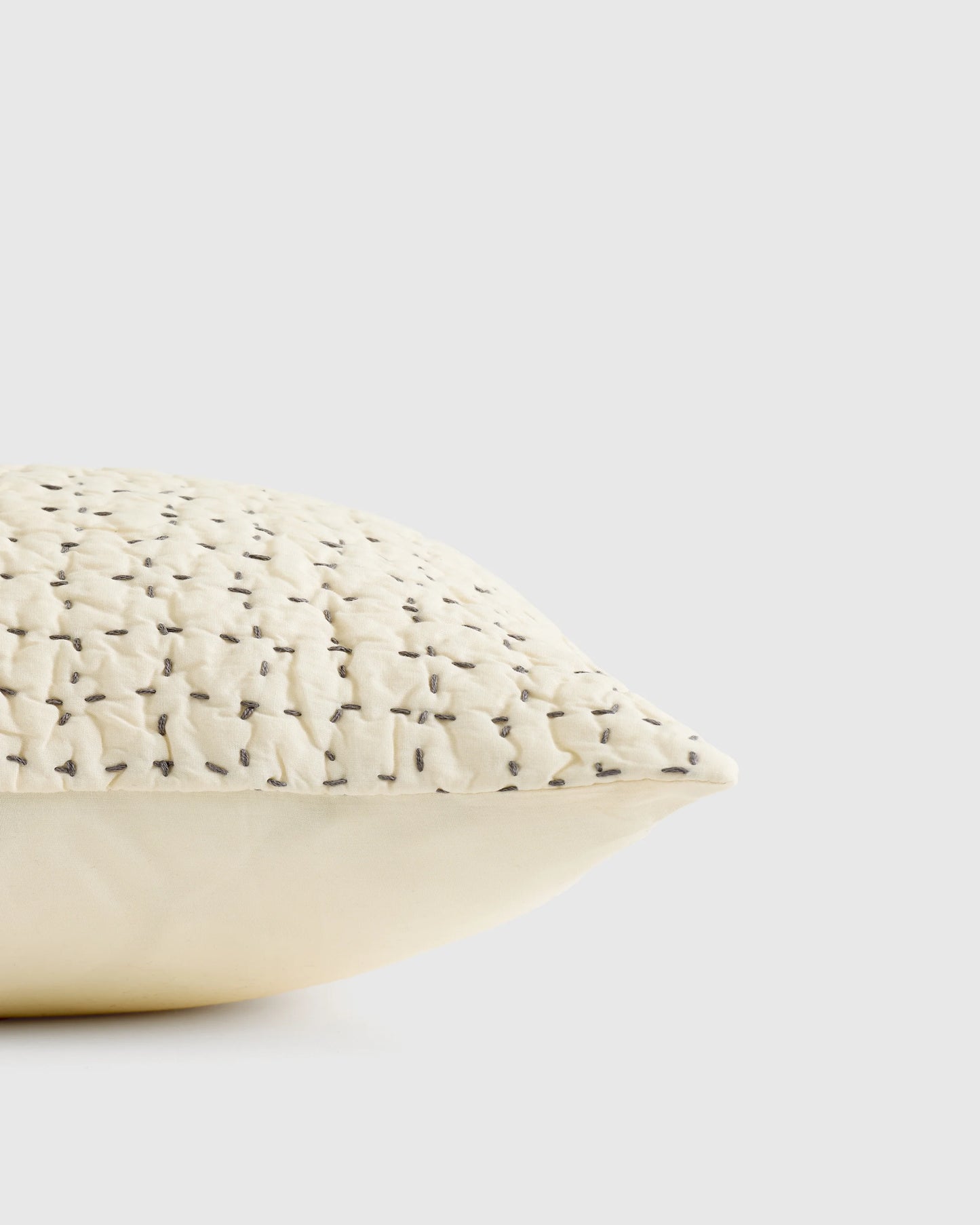Organic Cotton Hand Stitched Pillow Cover - 12x20 / White