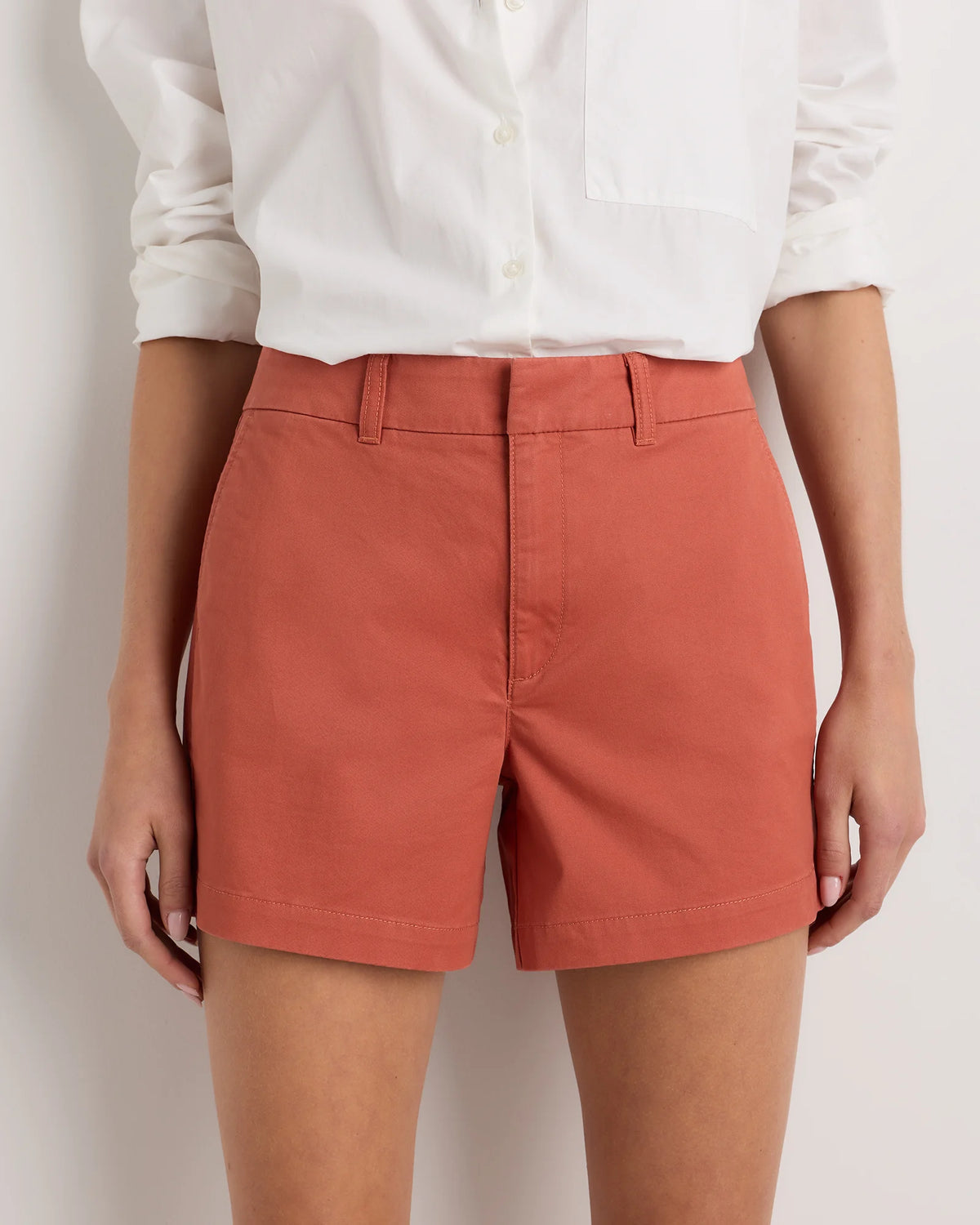 Organic Stretch Cotton Chino Shorts - 0 / Shell Pink