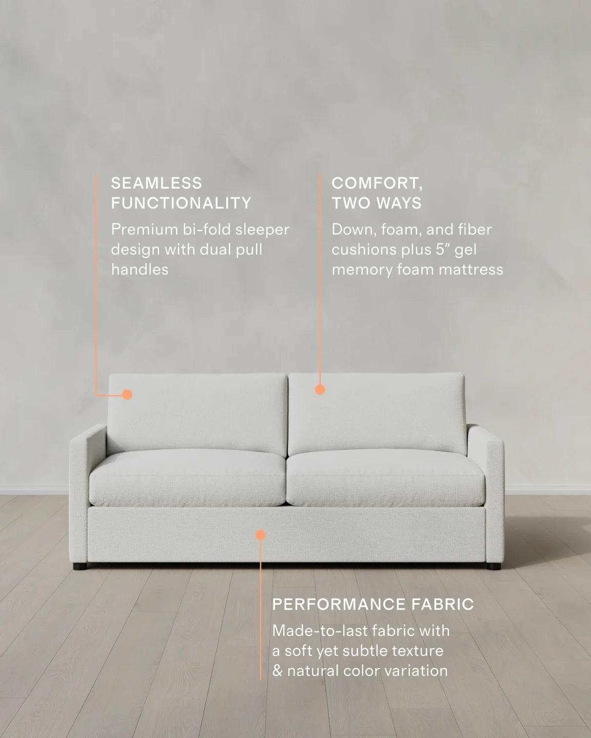 Brennan Sleeper Sofa in Performance Basketweave - Queen / Flax