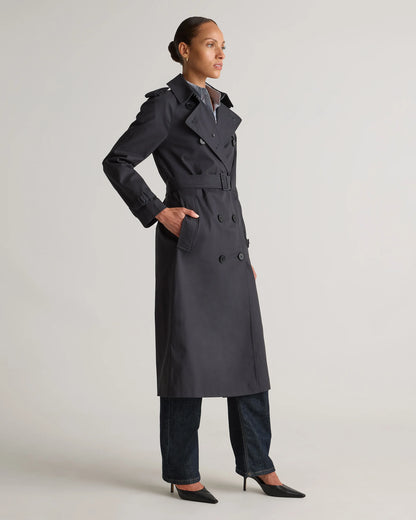 Comfort Stretch Long Trench Coat - XS / Dark Khaki