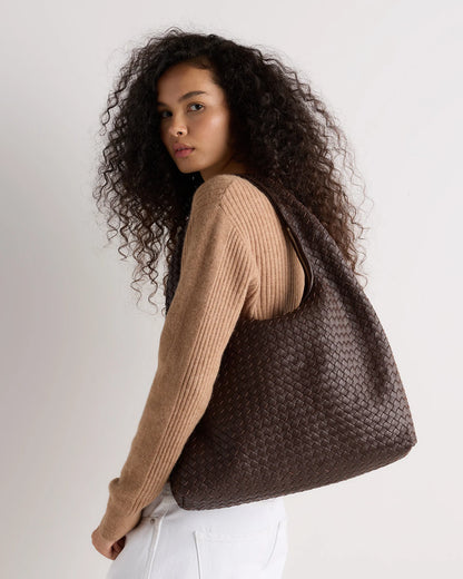 Elodie Handwoven Shoulder Bag - One Size / Black