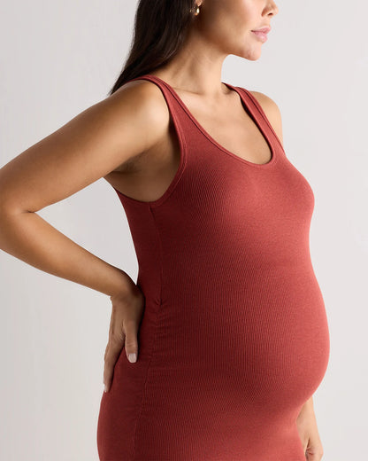 Bamboo Rib Maternity Scoop Neck Tank - XS / Deep Navy