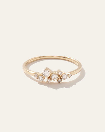 14K Gold Diamond Scatter Ring - 4 / White Gold