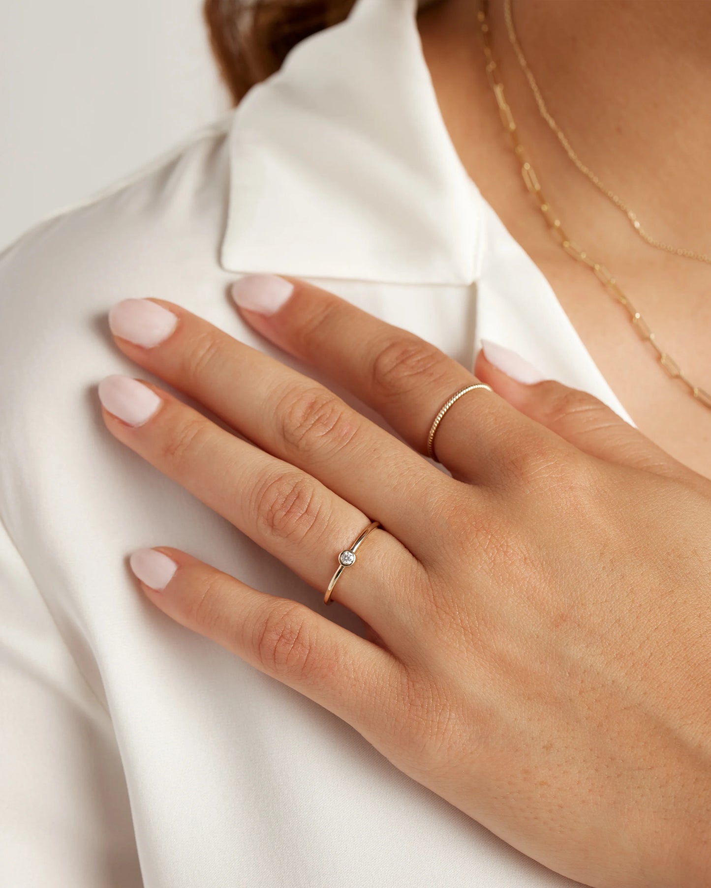 14K Gold Twist Ring - 4 / White Gold