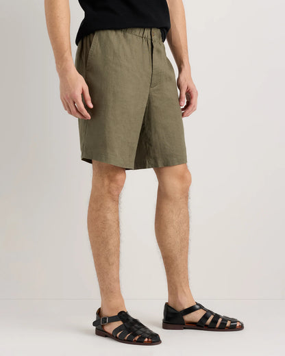 100% European Linen Shorts - 9" - S / Black