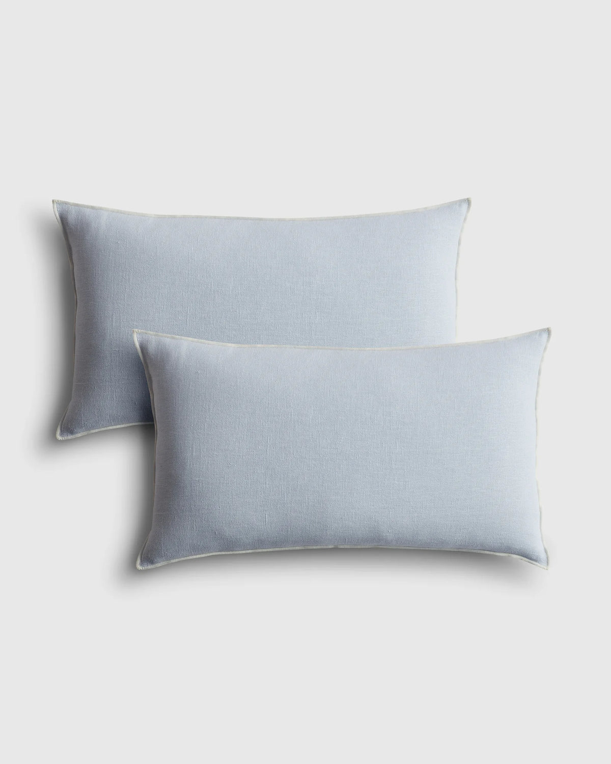 Contrast European Linen Pillow Cover (Set of 2) - 12x20 / Sage/Pine