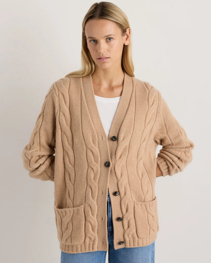 Luxe Baby Cashmere Cable Cardigan - XS / Pearled Ivory