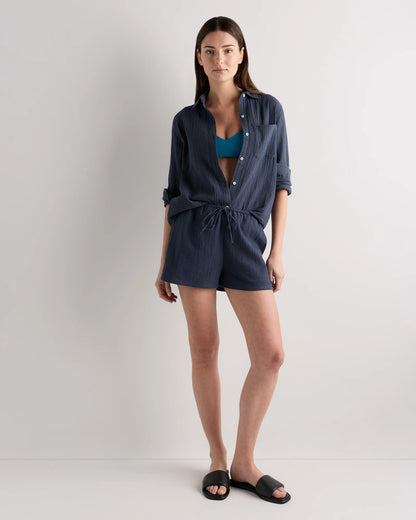 100% Organic Cotton Gauze Shorts - XS / Orchid Blue