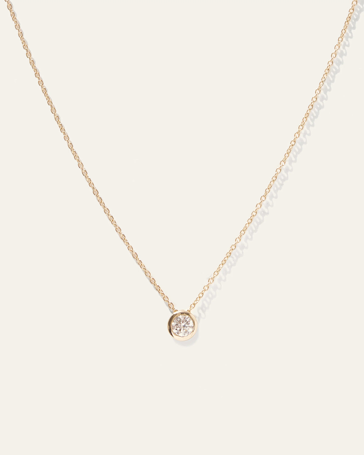 14K Gold Diamond Sliding Bezel Necklace - One Size / Yellow Gold