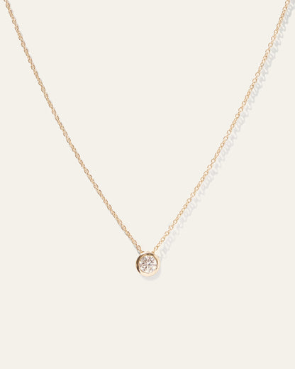 14K Gold Diamond Sliding Bezel Necklace - One Size / Yellow Gold