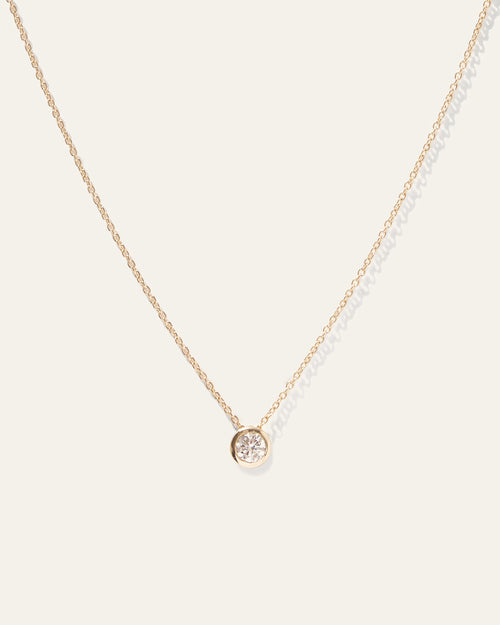14K Gold Diamond Sliding Bezel Necklace - One Size / Yellow Gold