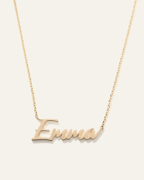 14K Gold Script Name Necklace - One Size / Yellow Gold