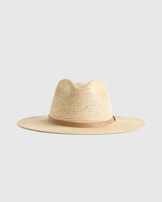 Toquilla Straw Crochet Fedora - S / Natural