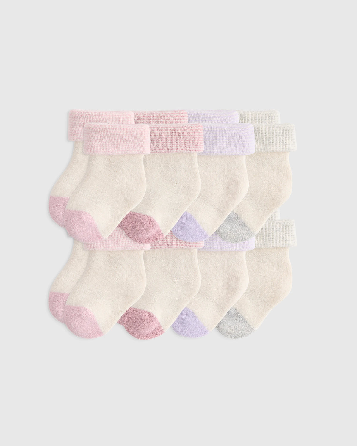 Organic Cotton Fold Over Socks 8-Pack - One Size / Blue Multi