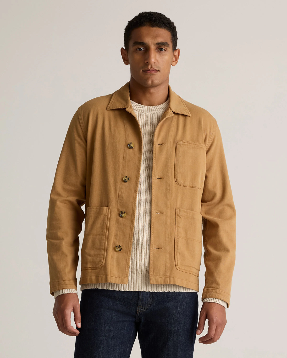 Organic Comfort Stretch Chore Jacket - XS / Vanilla
