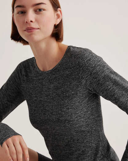 Ultra-Soft Fitted Long Sleeve Top - XS / Heather Navy