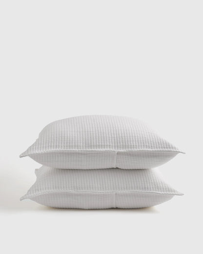 Organic Ribbed Cotton Shams - Standard / Toffee