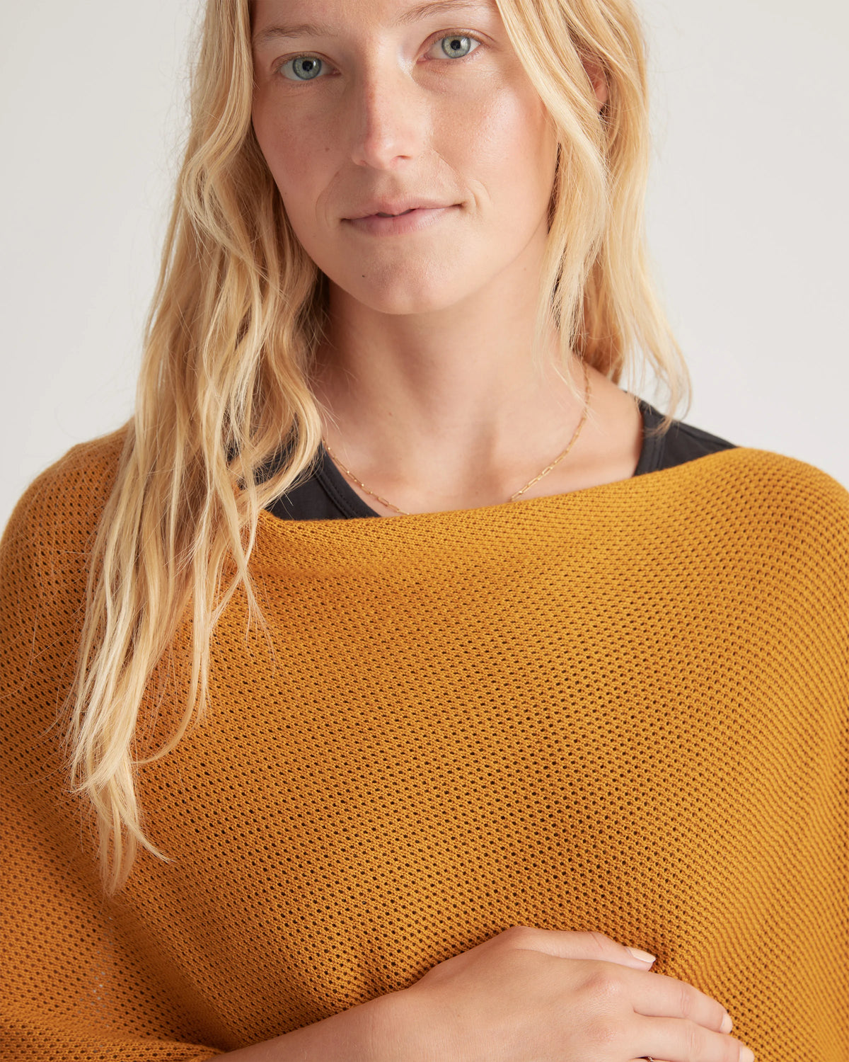 Lightweight Cotton Cashmere Nursing Shawl - One Size / Pale Custard Yellow