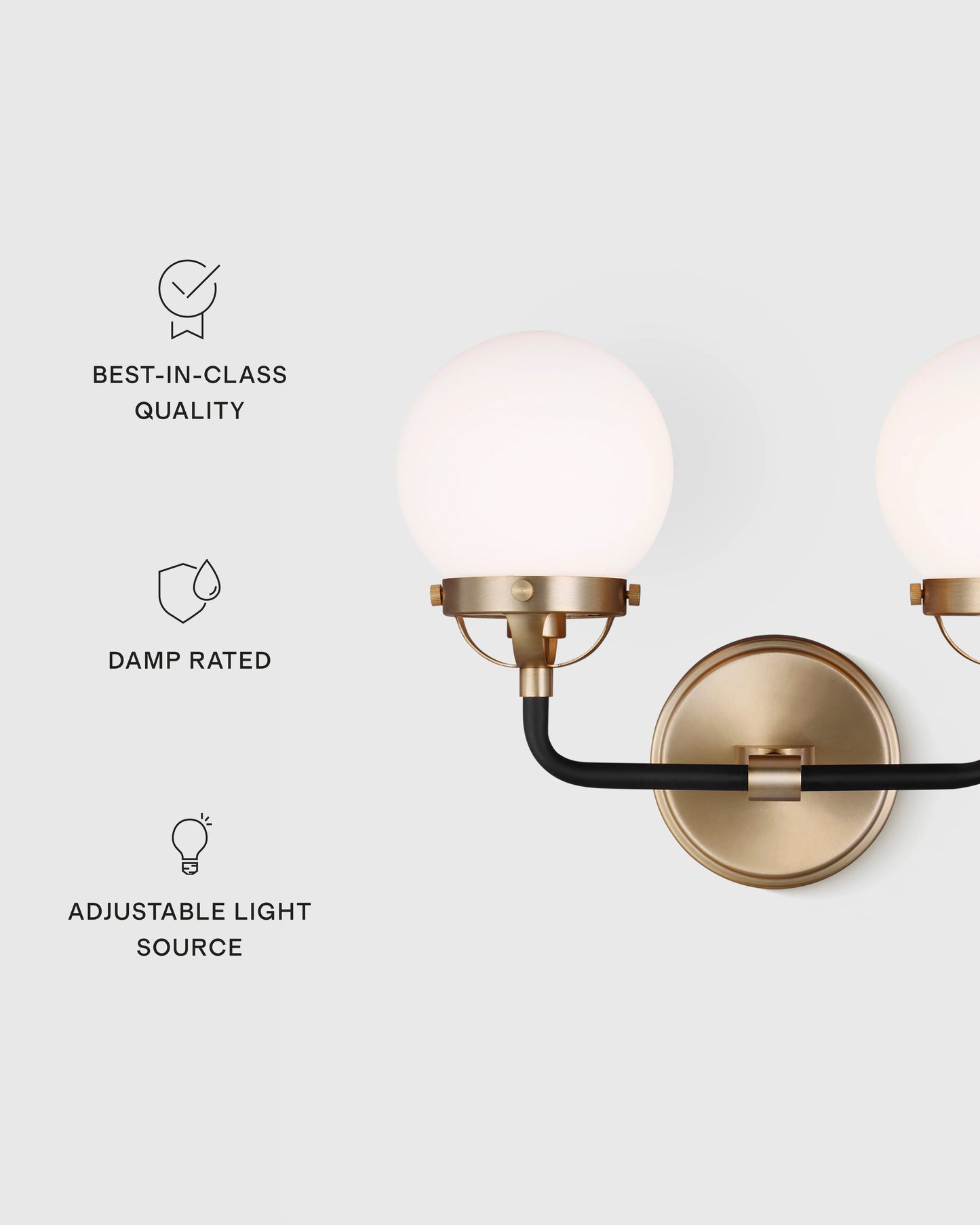 Double Globe Steel Sconce - One Size / Black
