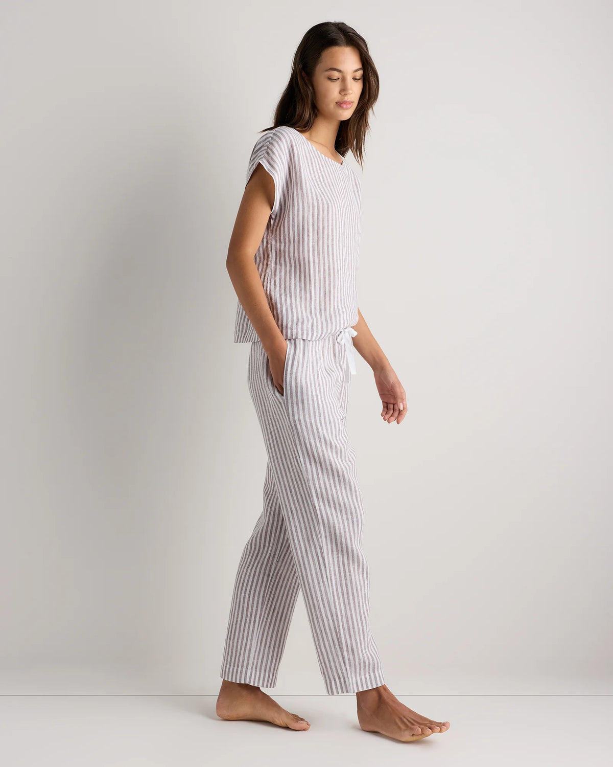 100% European Linen Pajama Set - XS / French Blue