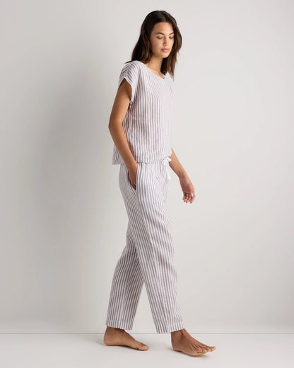 100% European Linen Pajama Set - XS / French Blue