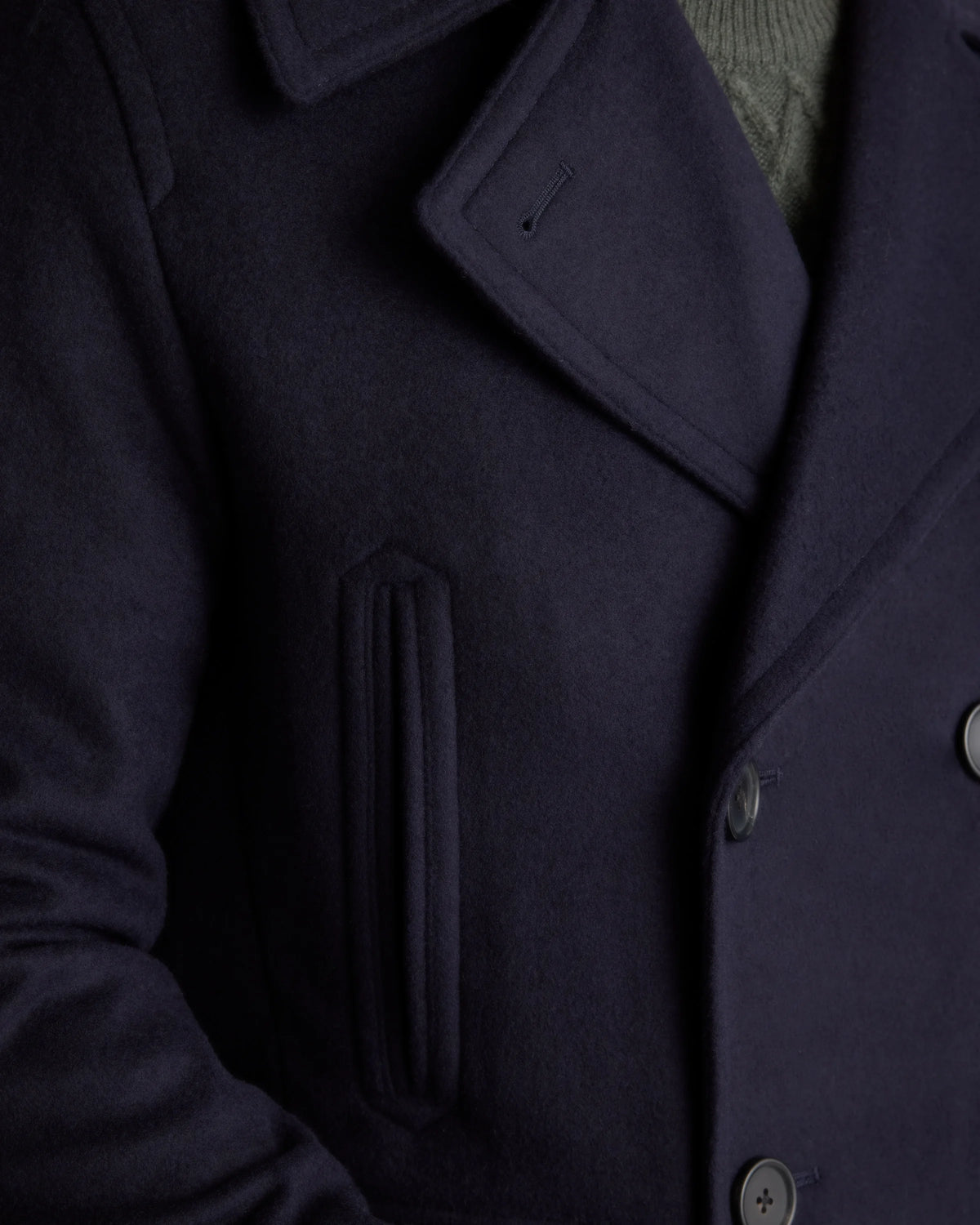 Italian Wool Peacoat - S / Cadet Blue